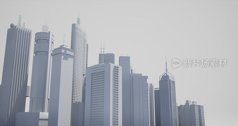 抽象的现代城市景观三维模型