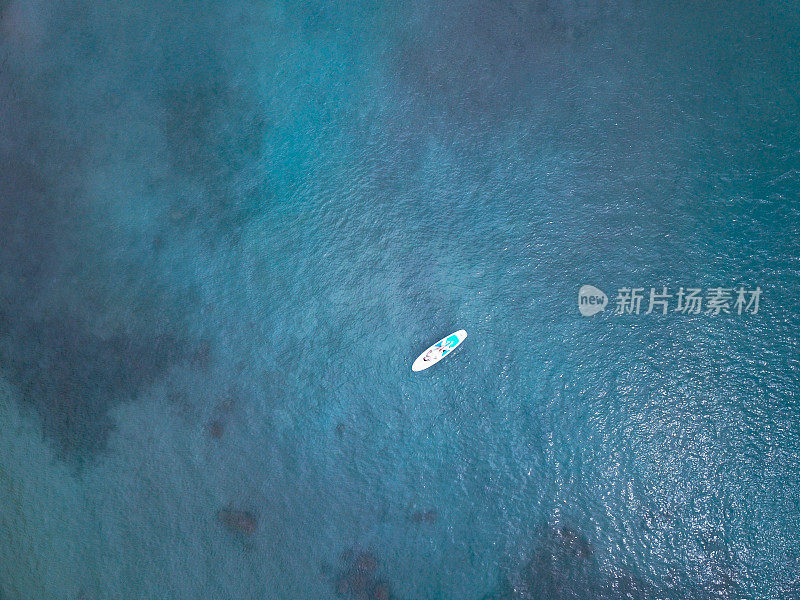 夏天在清澈的绿松石海水中游泳