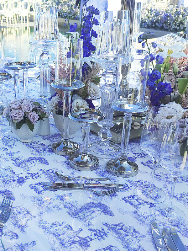 热带美食餐桌布置，婚礼仪式。
