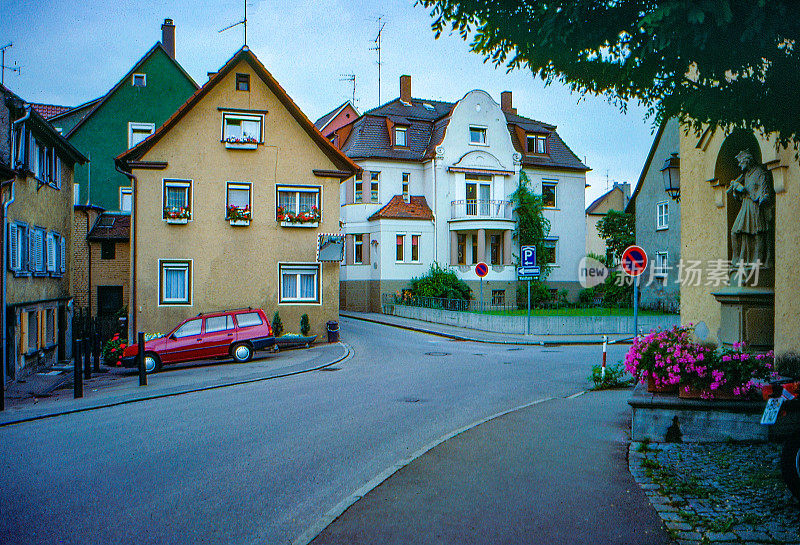 1989年旧正片扫描，街景，德国温加滕