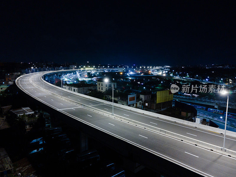 达卡高架高速公路夜景