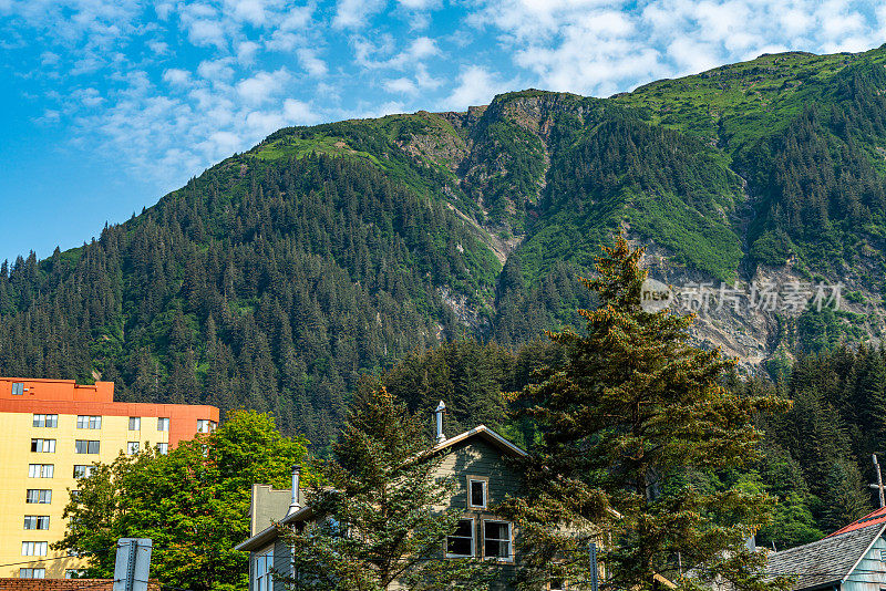 朱诺老城区街景，阿拉斯加，美国