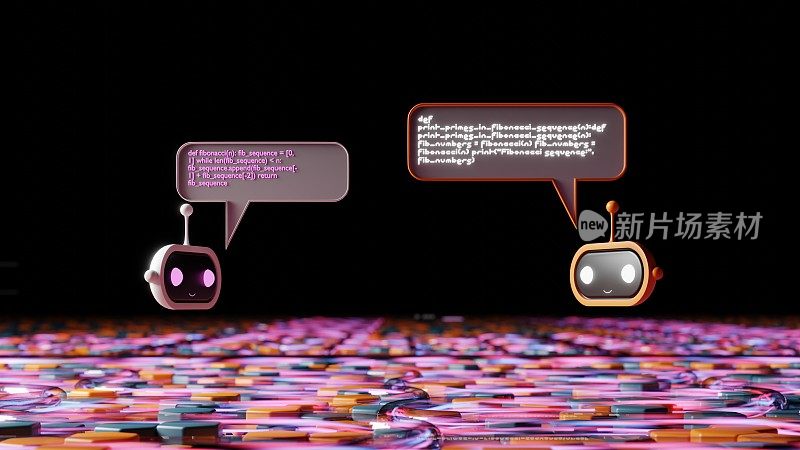 参与数字对话的3D渲染AI聊天机器人