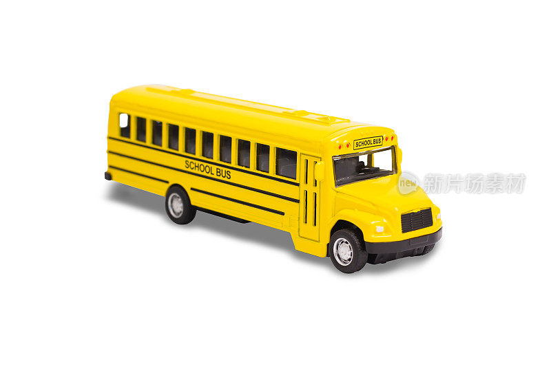 白色背景的学生穿梭巴士
