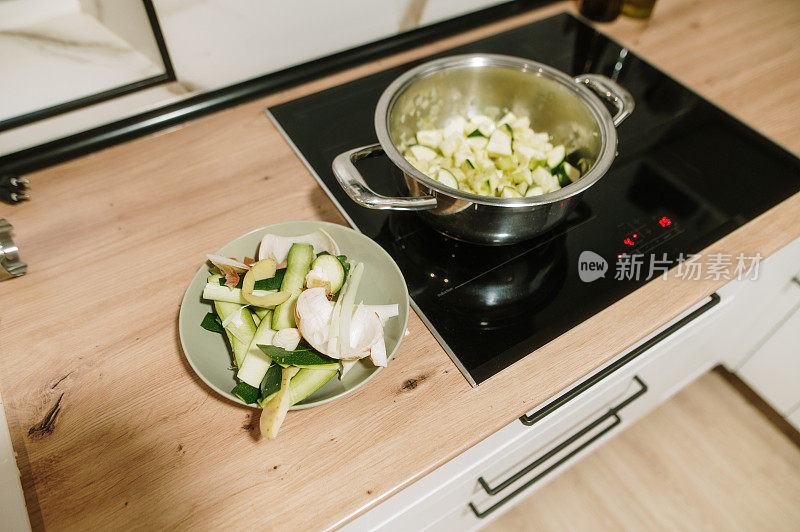 蔬菜的剩饭剩菜