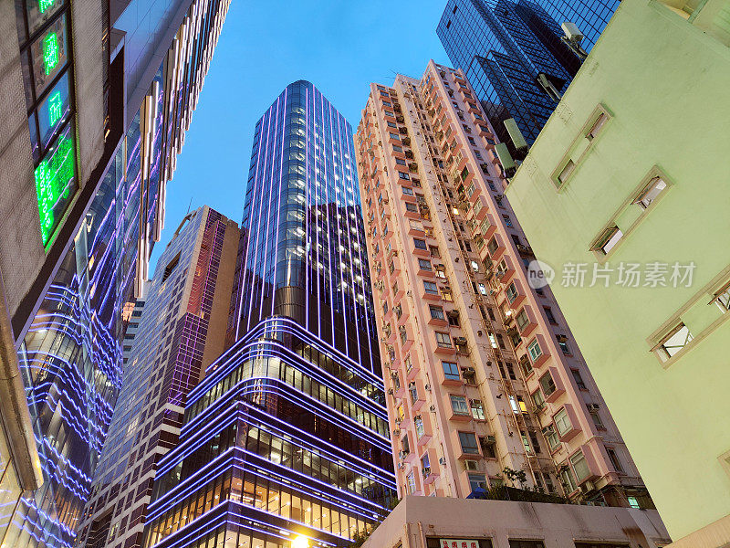 香港岛铜锣湾的现代摩天大楼