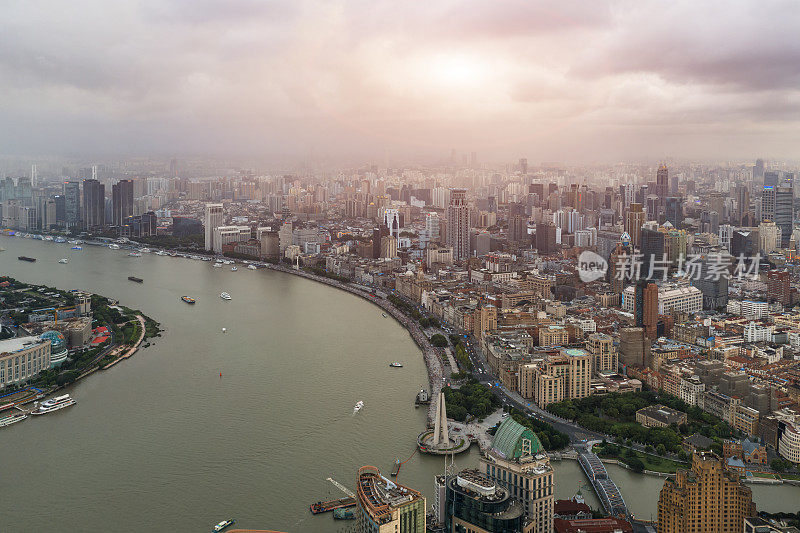 全景上海空中照片中国