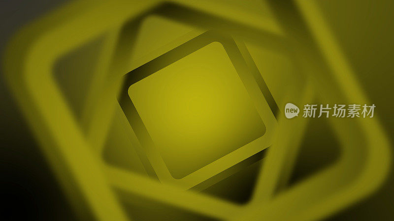 4k黄色新潮现代背景，3D渲染纹理与正方形旋转，矩形表面概念，抽象，干净和柔软的动画简单运动，无限循环