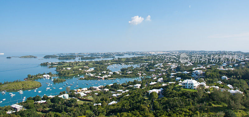 百慕大吉布斯灯塔的全景图