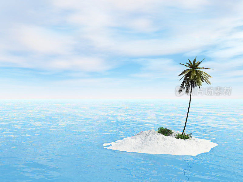 有沙滩的小岛