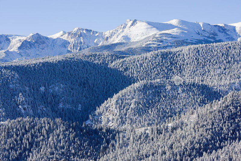 新雪中的派克峰