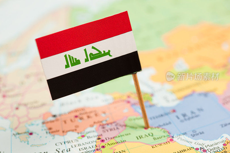 伊拉克地图和旗帜
