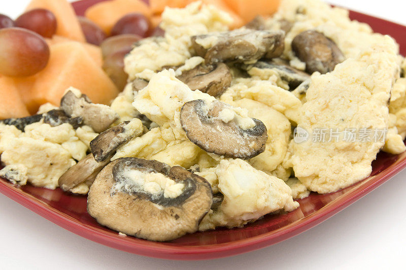 早餐一盘蘑菇鸡蛋