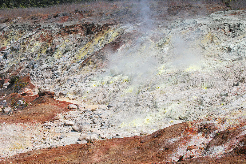夏威夷基拉韦厄火山口的硫晶体