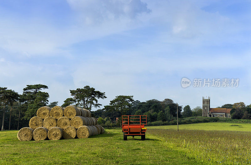 西诺福克教堂和田野