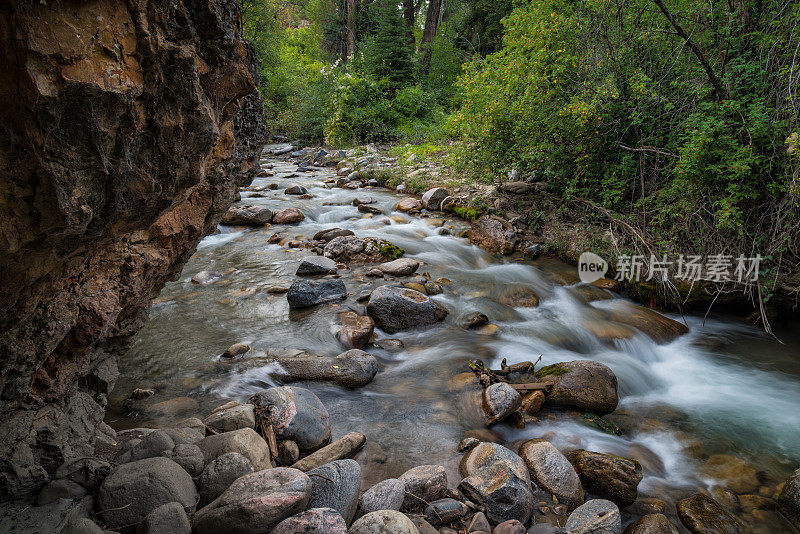 风景优美的山涧流水小溪