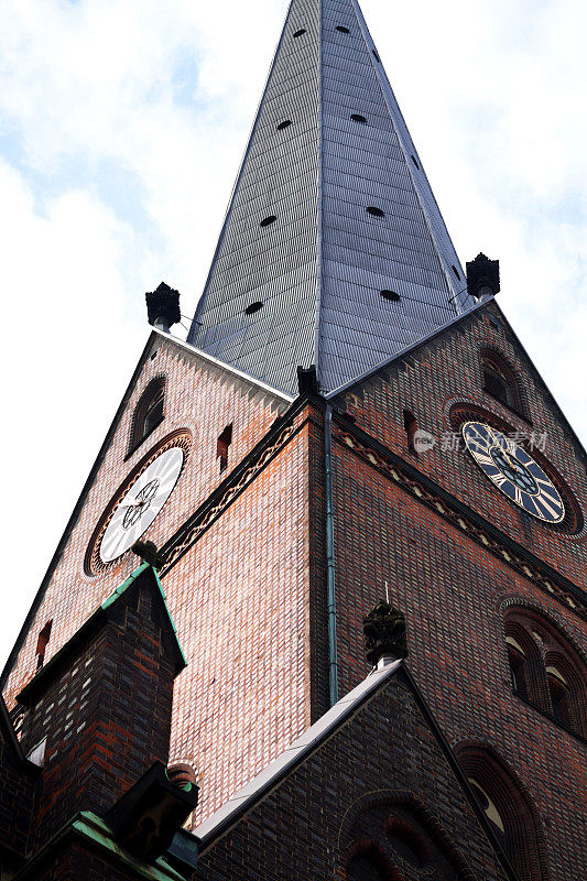 汉堡的教堂和钟楼
