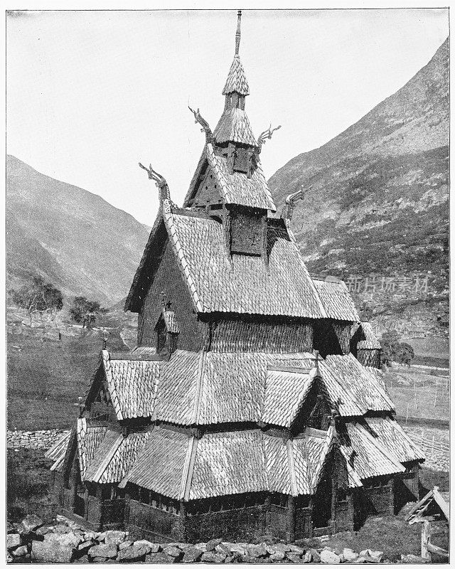 19世纪80年代的挪威博尔贡教堂