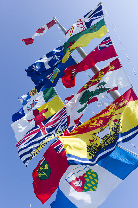 加拿大国旗、省旗和领土旗的一根。