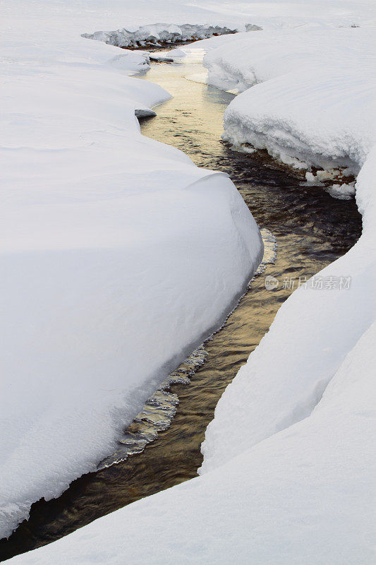 金流在雪中