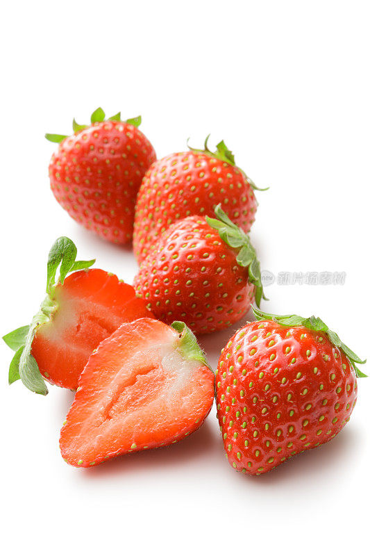 水果:白色背景上孤立的草莓