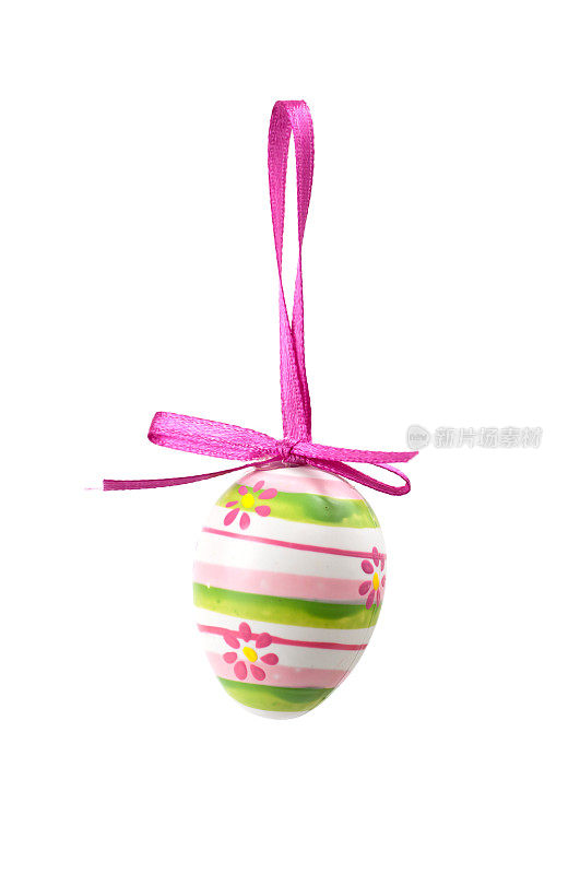 带粉红丝带的复活节彩蛋