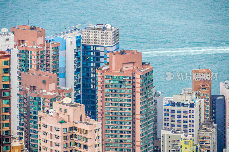 鸟瞰图的香港城市景观