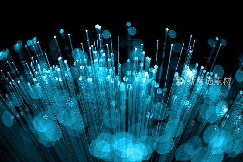 光纤抽象背景(蓝色)-高分辨率5000万像素。