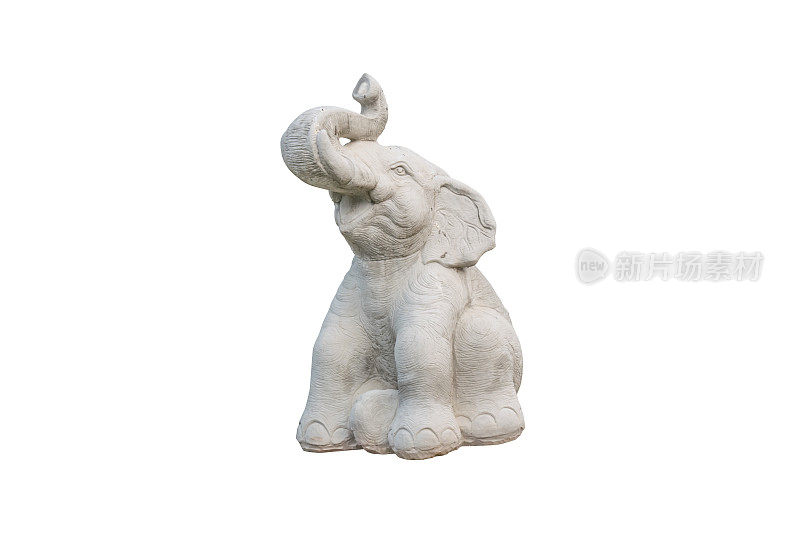装饰大象雕像孤立在白色背景上