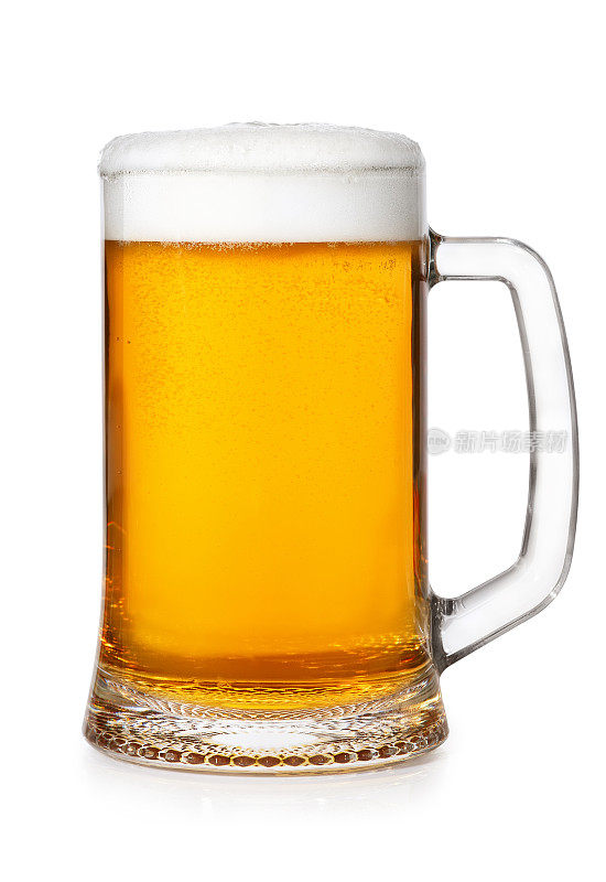 啤酒杯孤立白色