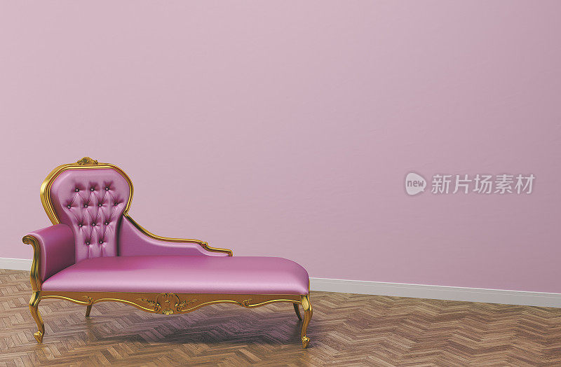 带有copyspace的浪漫粉色沙发