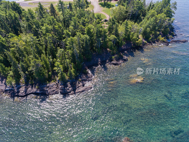 沿途有树的海岸