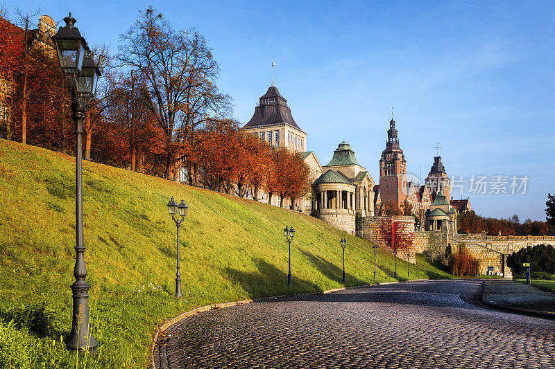 纪念性的Haken露台与历史建筑，Szczecin，波兰