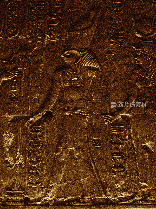 荷鲁斯象形文字在埃及埃德夫的埃德夫神庙