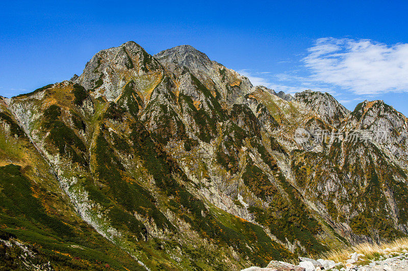 俯瞰蓝天的山景