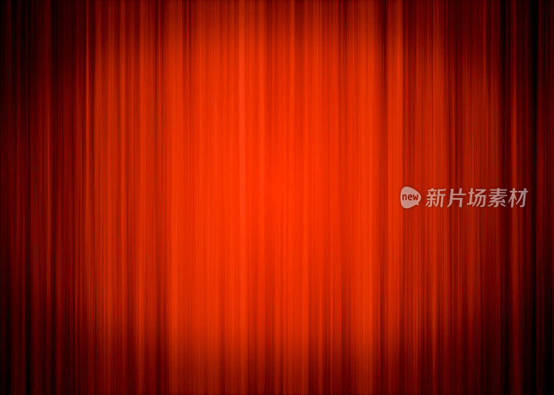 红色舞台幕布背景与黑色Vignette周围