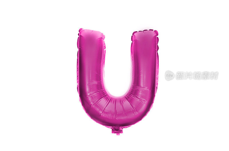 字母U是用粉红色的氦气球写的