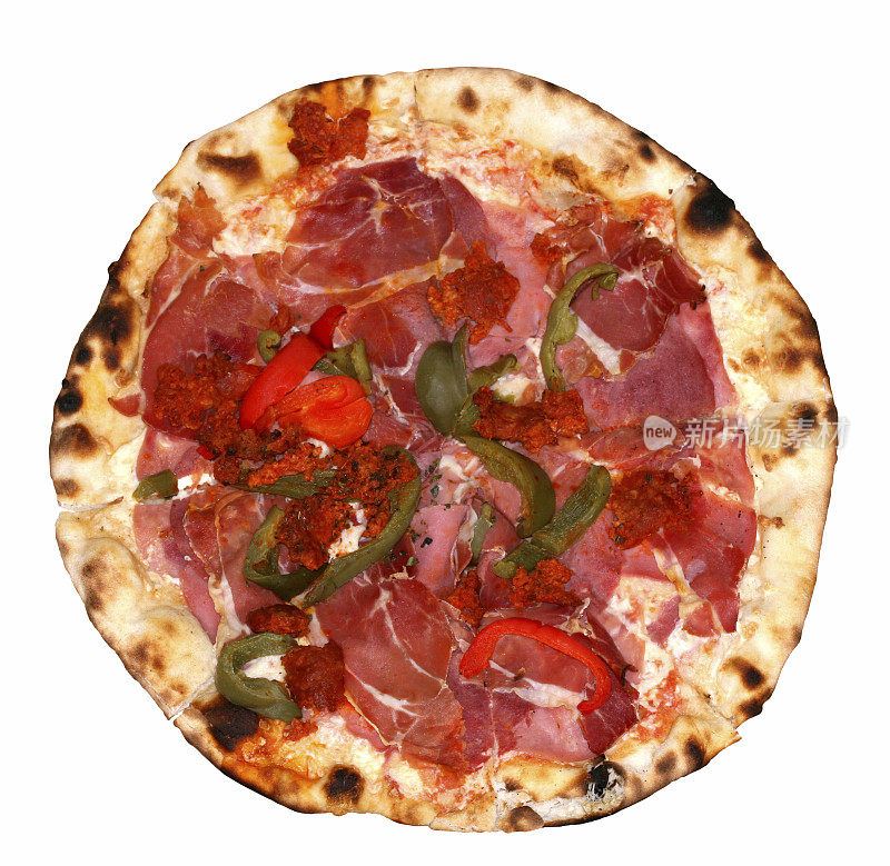 意大利熏火腿披萨(剪辑路径)
