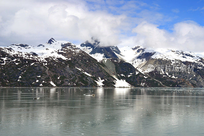 冰雪覆盖的山脉冰川湾国家公园阿拉斯加