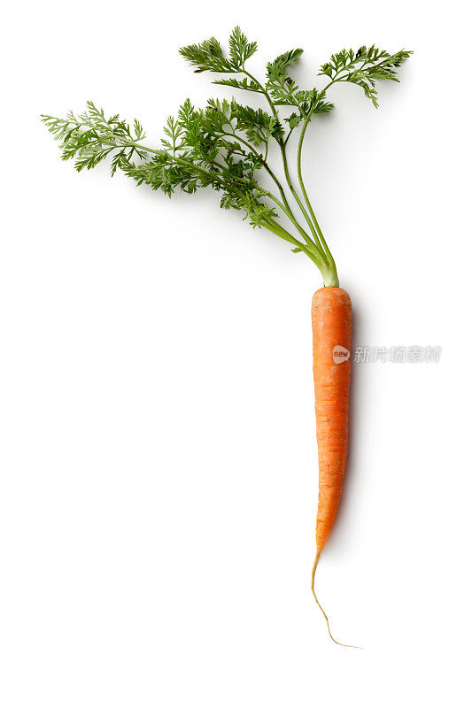 蔬菜:白色背景上孤立的胡萝卜