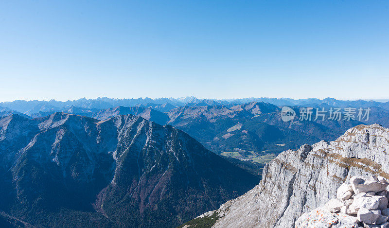 欧洲阿尔卑斯山的全景