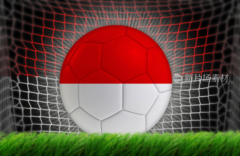 足球在网与印尼国旗