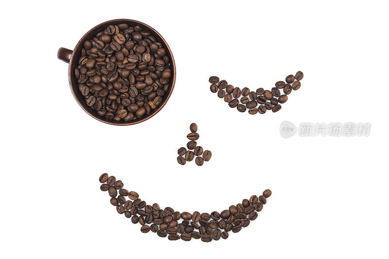 用咖啡豆做成的微笑