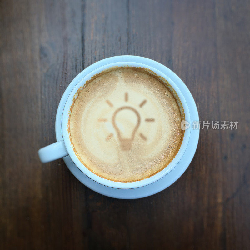 咖啡创意灯泡概念