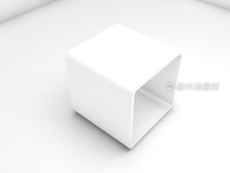 空白内部的空白白色展览盒