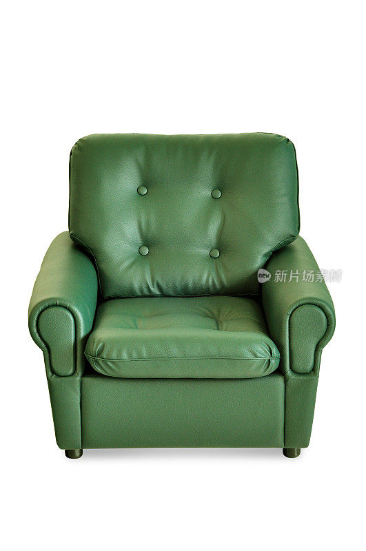 绿色皮扶手椅