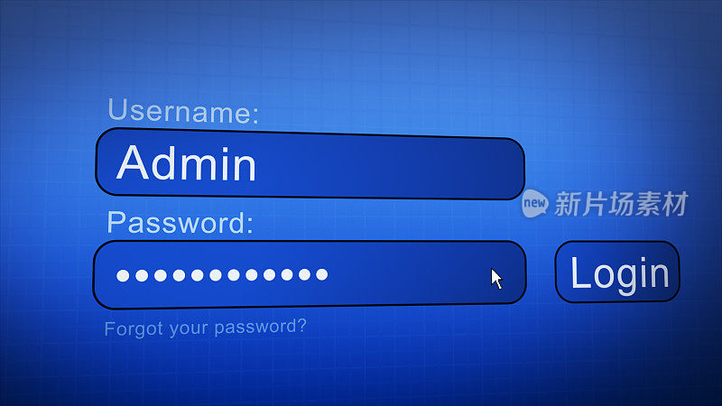 登录框-用户名和密码在计算机屏幕上的互联网浏览器