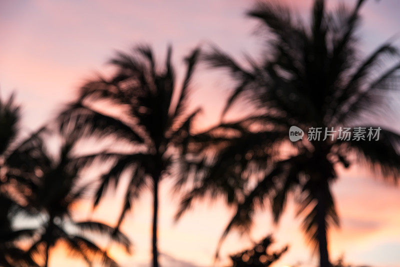 热带海滩日落抽象背景