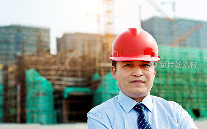 建筑工地上的建筑师肖像