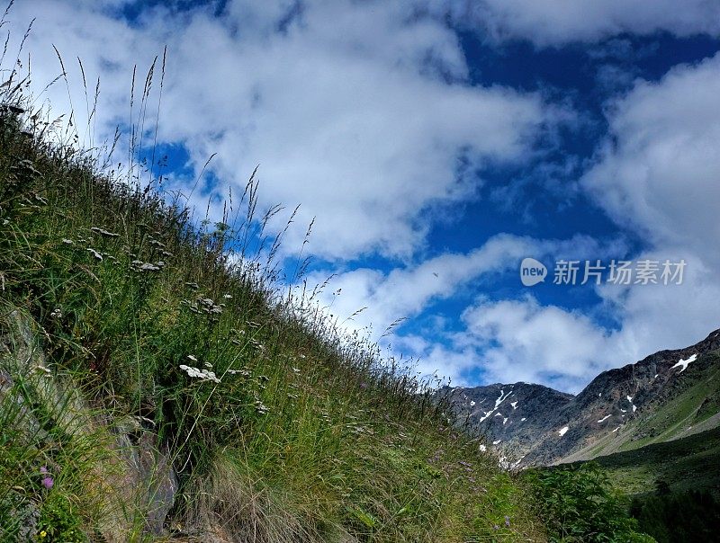 Vernagt湖边的群山